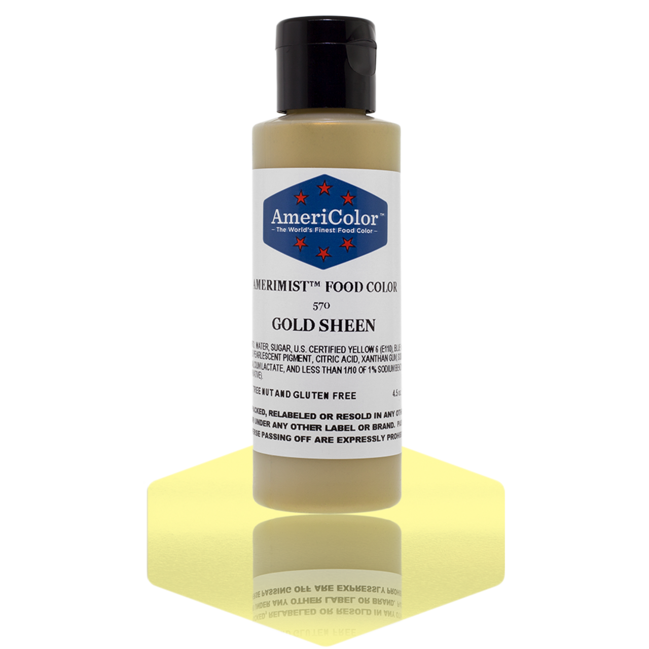 AmeriColor, Gold Sheen, 4.5 Ounce, AmeriMist Airbrush Food Coloring
